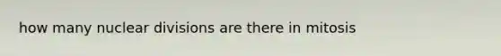 how many nuclear divisions are there in mitosis