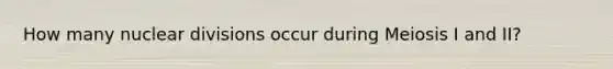 How many nuclear divisions occur during Meiosis I and II?
