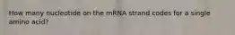 How many nucleotide on the mRNA strand codes for a single amino acid?