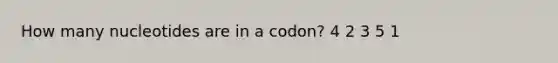 How many nucleotides are in a codon? 4 2 3 5 1