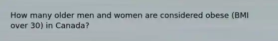 How many older men and women are considered obese (BMI over 30) in Canada?