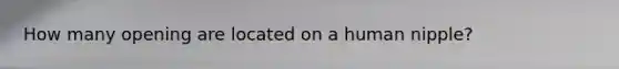 How many opening are located on a human nipple?