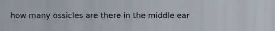 how many ossicles are there in the middle ear