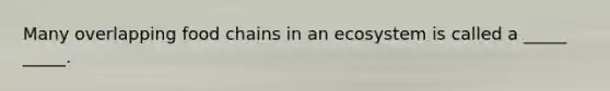 Many overlapping food chains in an ecosystem is called a _____ _____.