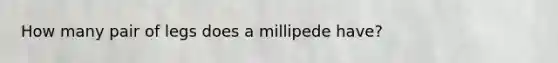 How many pair of legs does a millipede have?