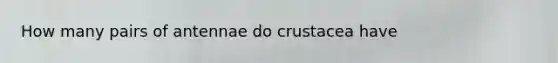 How many pairs of antennae do crustacea have
