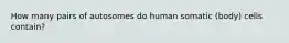 How many pairs of autosomes do human somatic (body) cells contain?