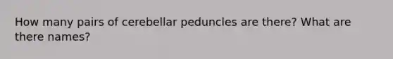 How many pairs of cerebellar peduncles are there? What are there names?