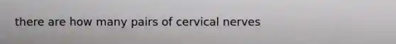 there are how many pairs of cervical nerves