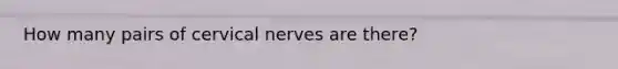 How many pairs of cervical nerves are there?