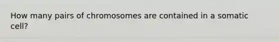 How many pairs of chromosomes are contained in a somatic cell?