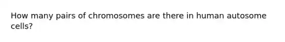 How many pairs of chromosomes are there in human autosome cells?