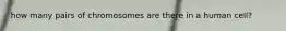 how many pairs of chromosomes are there in a human cell?