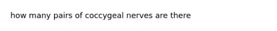 how many pairs of coccygeal nerves are there