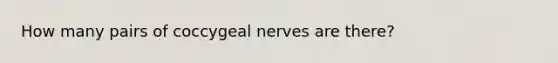 How many pairs of coccygeal nerves are there?