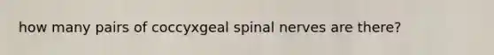 how many pairs of coccyxgeal spinal nerves are there?