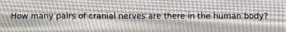 How many pairs of cranial nerves are there in the human body?