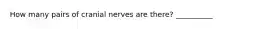 How many pairs of cranial nerves are there? __________