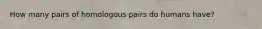 How many pairs of homologous pairs do humans have?