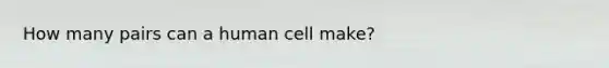 How many pairs can a human cell make?