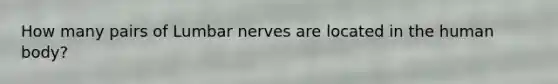 How many pairs of Lumbar nerves are located in the human body?