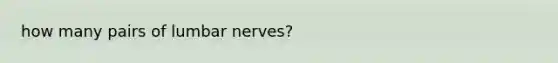 how many pairs of lumbar nerves?