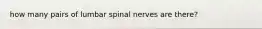 how many pairs of lumbar spinal nerves are there?