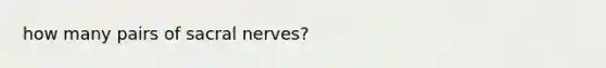 how many pairs of sacral nerves?