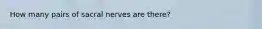 How many pairs of sacral nerves are there?