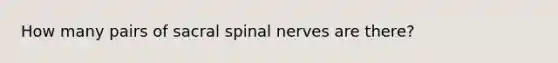 How many pairs of sacral spinal nerves are there?