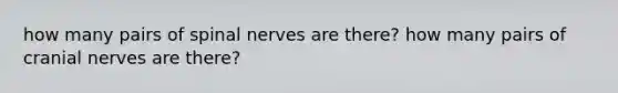 how many pairs of spinal nerves are there? how many pairs of cranial nerves are there?