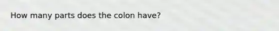 How many parts does the colon have?