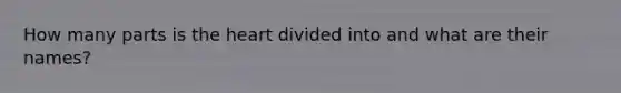 How many parts is the heart divided into and what are their names?