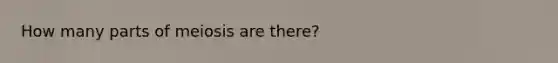 How many parts of meiosis are there?