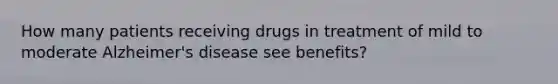 How many patients receiving drugs in treatment of mild to moderate Alzheimer's disease see benefits?