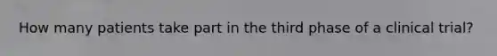 How many patients take part in the third phase of a clinical trial?