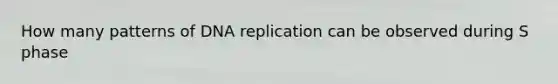 How many patterns of DNA replication can be observed during S phase