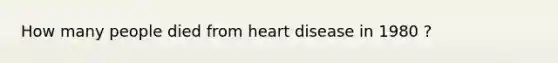 How many people died from heart disease in 1980 ?