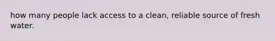 how many people lack access to a clean, reliable source of fresh water.