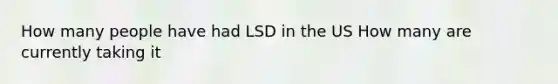 How many people have had LSD in the US How many are currently taking it