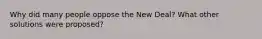 Why did many people oppose the New Deal? What other solutions were proposed?