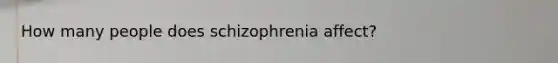 How many people does schizophrenia affect?