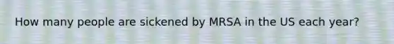 How many people are sickened by MRSA in the US each year?