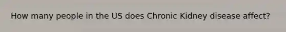 How many people in the US does Chronic Kidney disease affect?