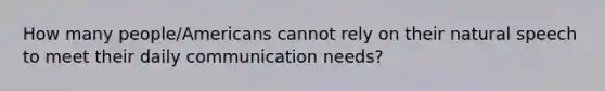 How many people/Americans cannot rely on their natural speech to meet their daily communication needs?