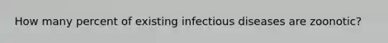 How many percent of existing infectious diseases are zoonotic?