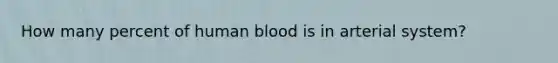 How many percent of human blood is in arterial system?