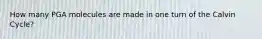 How many PGA molecules are made in one turn of the Calvin Cycle?