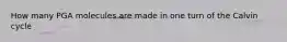 How many PGA molecules are made in one turn of the Calvin cycle