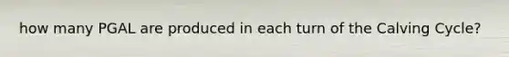 how many PGAL are produced in each turn of the Calving Cycle?